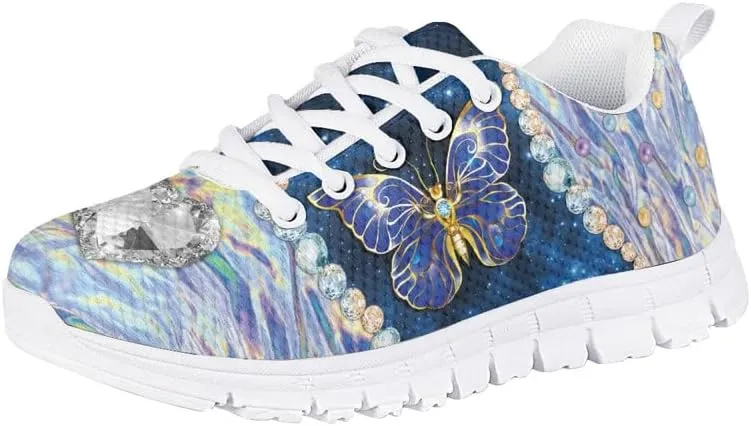 Judtueit Hipie Flower Kids Trainers School Shoes, Girls Low-Top Tennis Shoes, Teen Autumn/Winter Sneakers Hiking Shoes