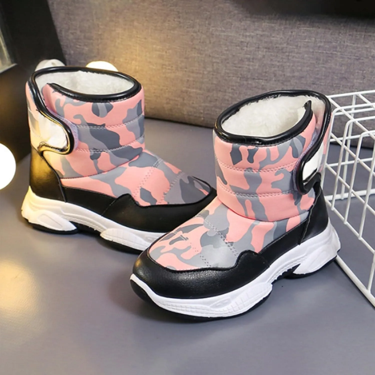 Kids Chunky Warm Snow Boots Boys Girls Winter Waterroof Outdoor Slip esistant Cold Weather Comfy Soft Shoes