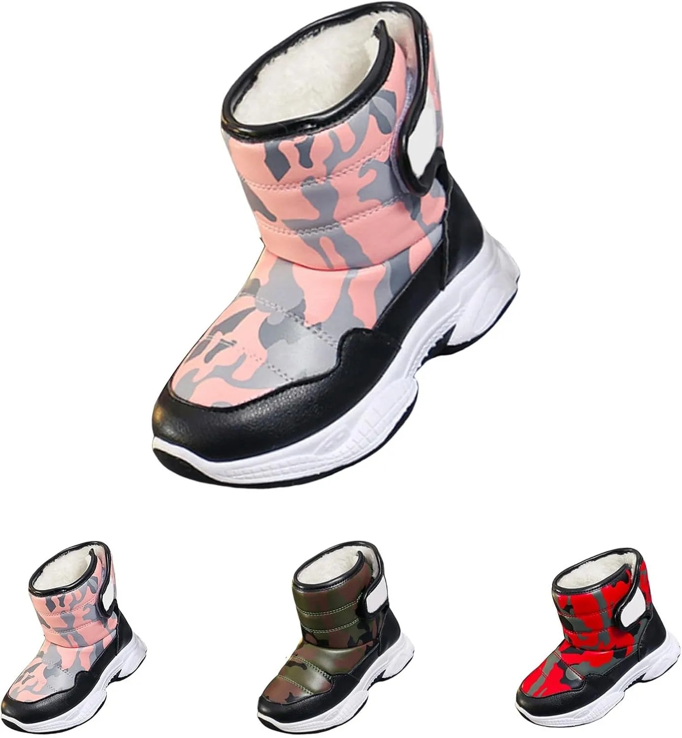 Kids Chunky Warm Snow Boots Boys Girls Winter Waterroof Outdoor Slip esistant Cold Weather Comfy Soft Shoes