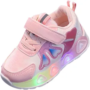 Kids Girls Cute Light Up Work Sneakers Spring Summer Baby Girls Light Adorable Casual Fashion Sneaker for