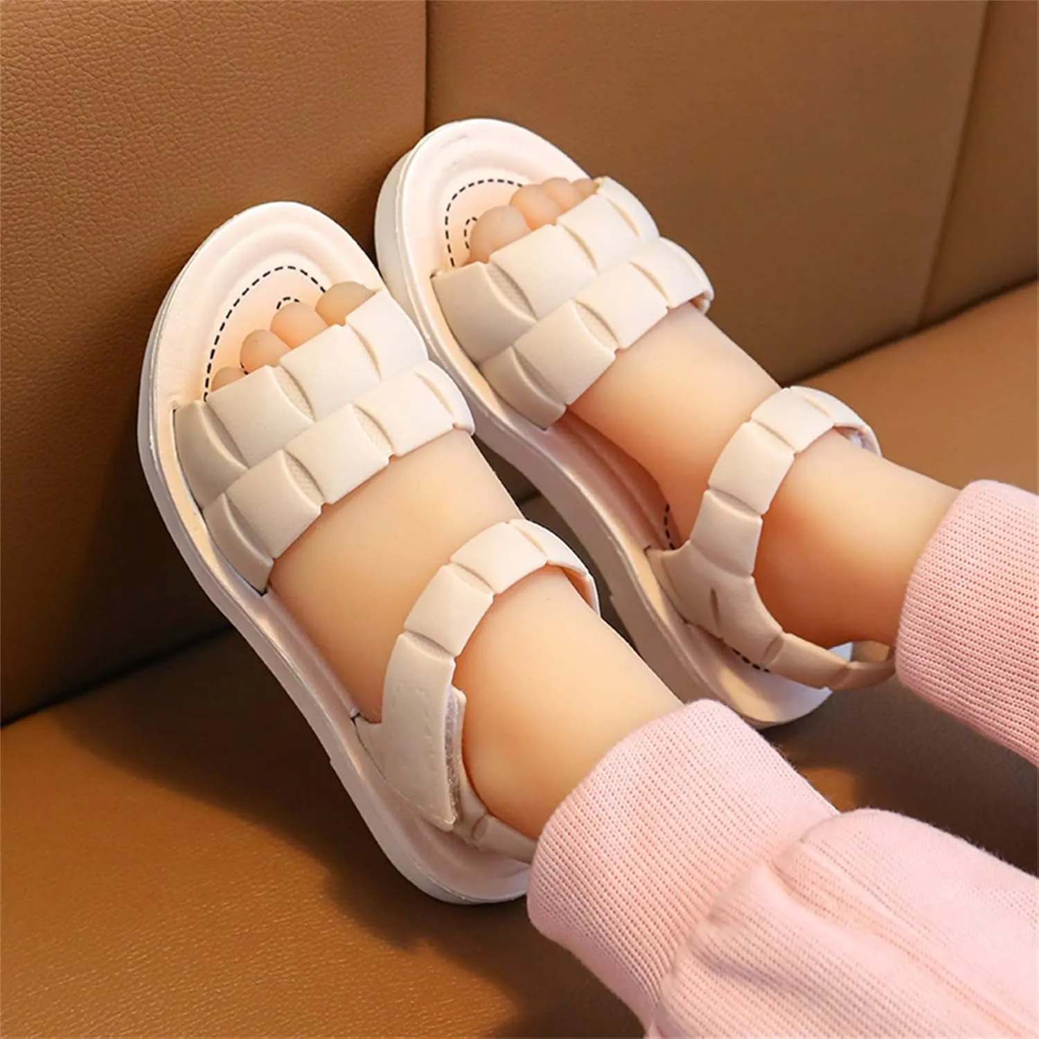 Kids Girls Thick Sole Comfy Soft Beach Sandal 2025 Summer Fashion Comfortable Anti Slip Outdoor Casual Dress Shoes