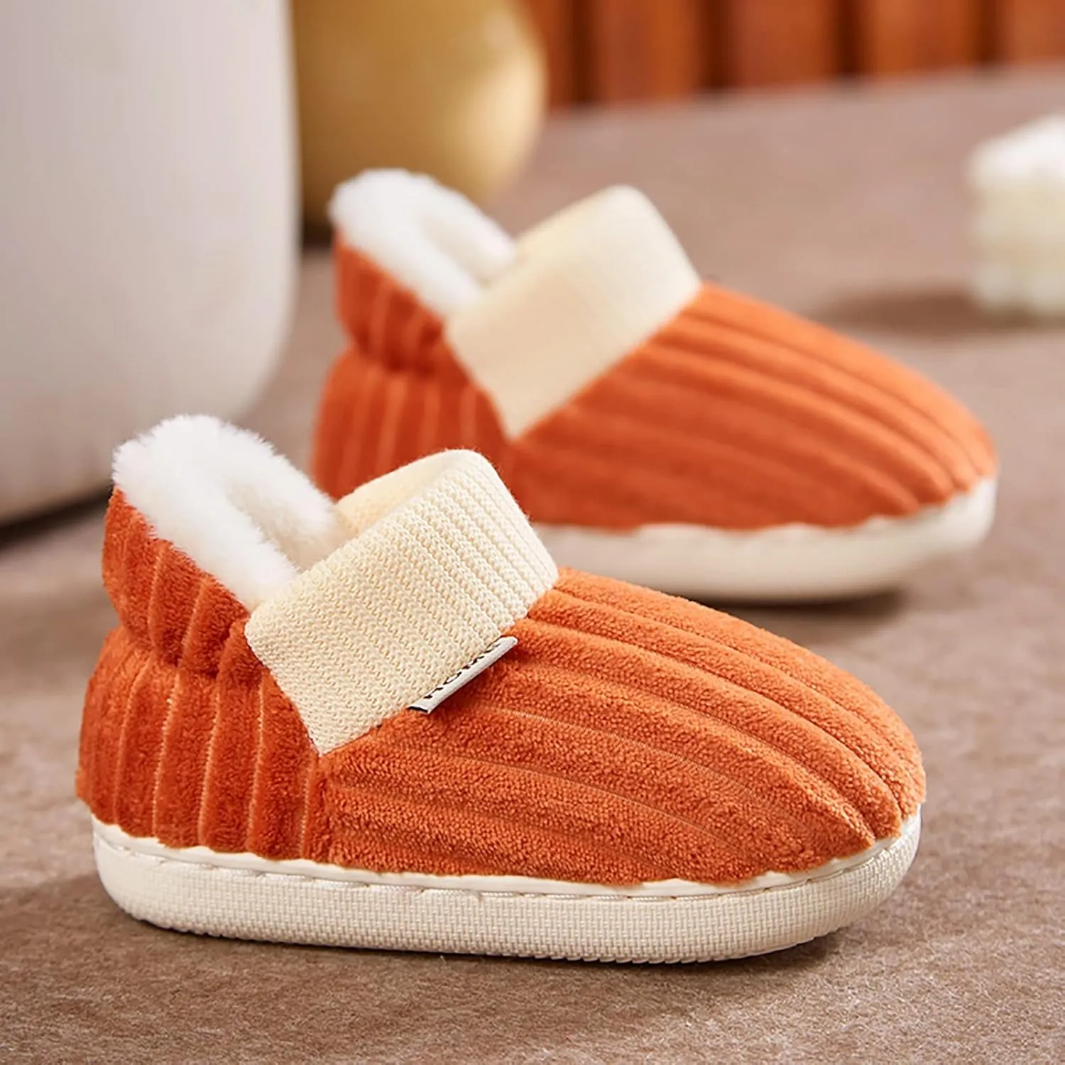 Kids Home Slippers Girls Boys Slippers Cotton Comfy House Slippers Bedroom Home Slippers Black Dress Shoes for Girls