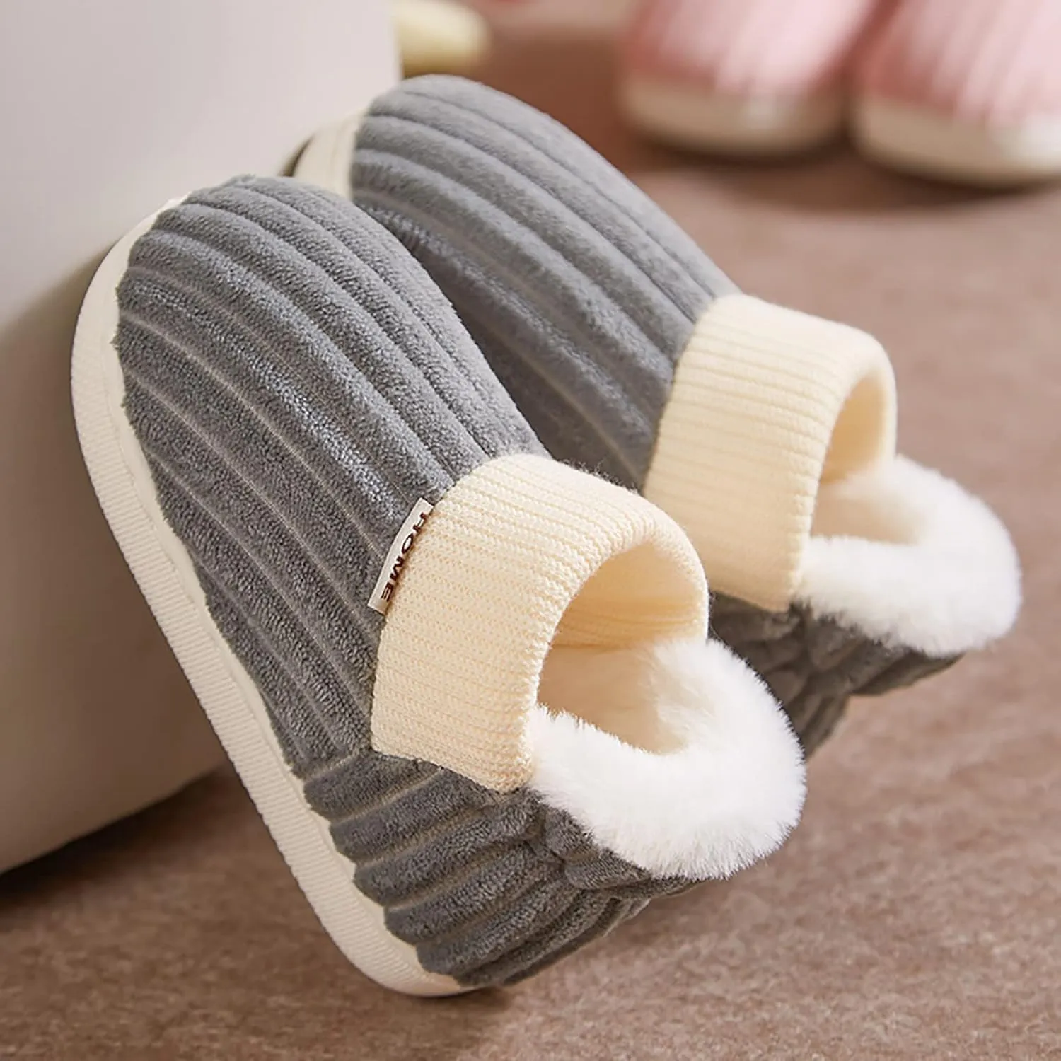Kids Home Slippers Girls Boys Slippers Cotton Comfy House Slippers Bedroom Home Slippers Black Dress Shoes for Girls