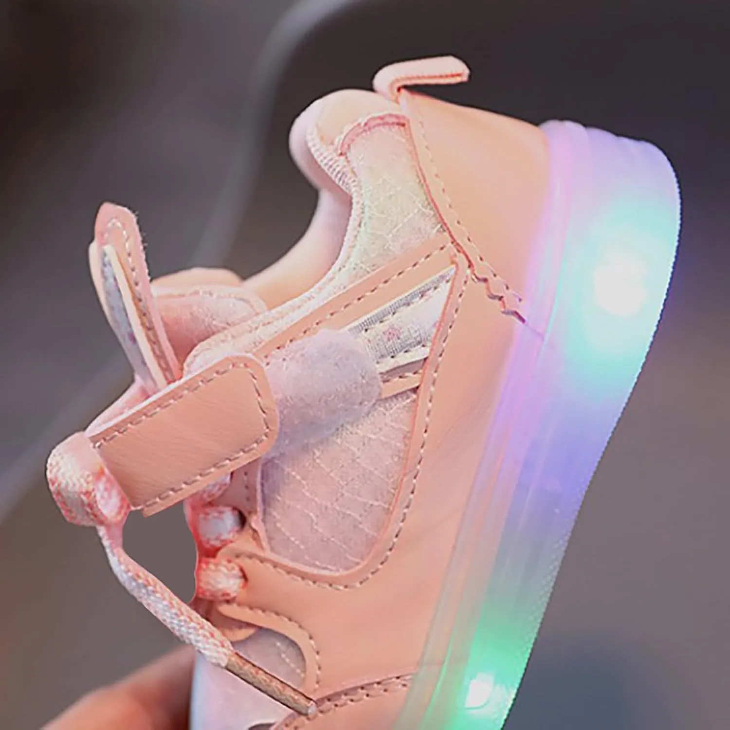 Kids Light Up Shoes Shoes Bowknot First Shoes Buckle Strap Toddler Soft Bottom Breathable Shoes
