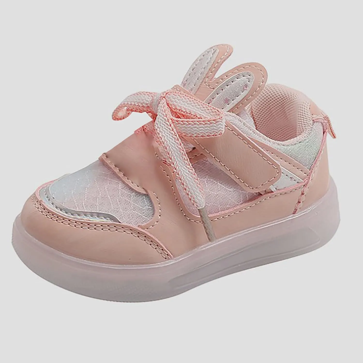 Kids Light Up Shoes Shoes Bowknot First Shoes Buckle Strap Toddler Soft Bottom Breathable Shoes