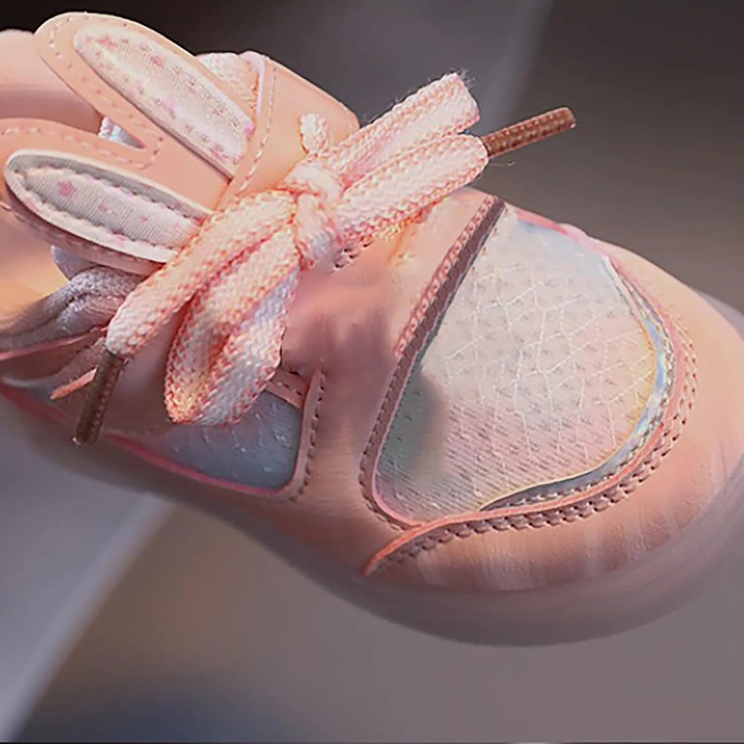 Kids Light Up Shoes Shoes Bowknot First Shoes Buckle Strap Toddler Soft Bottom Breathable Shoes