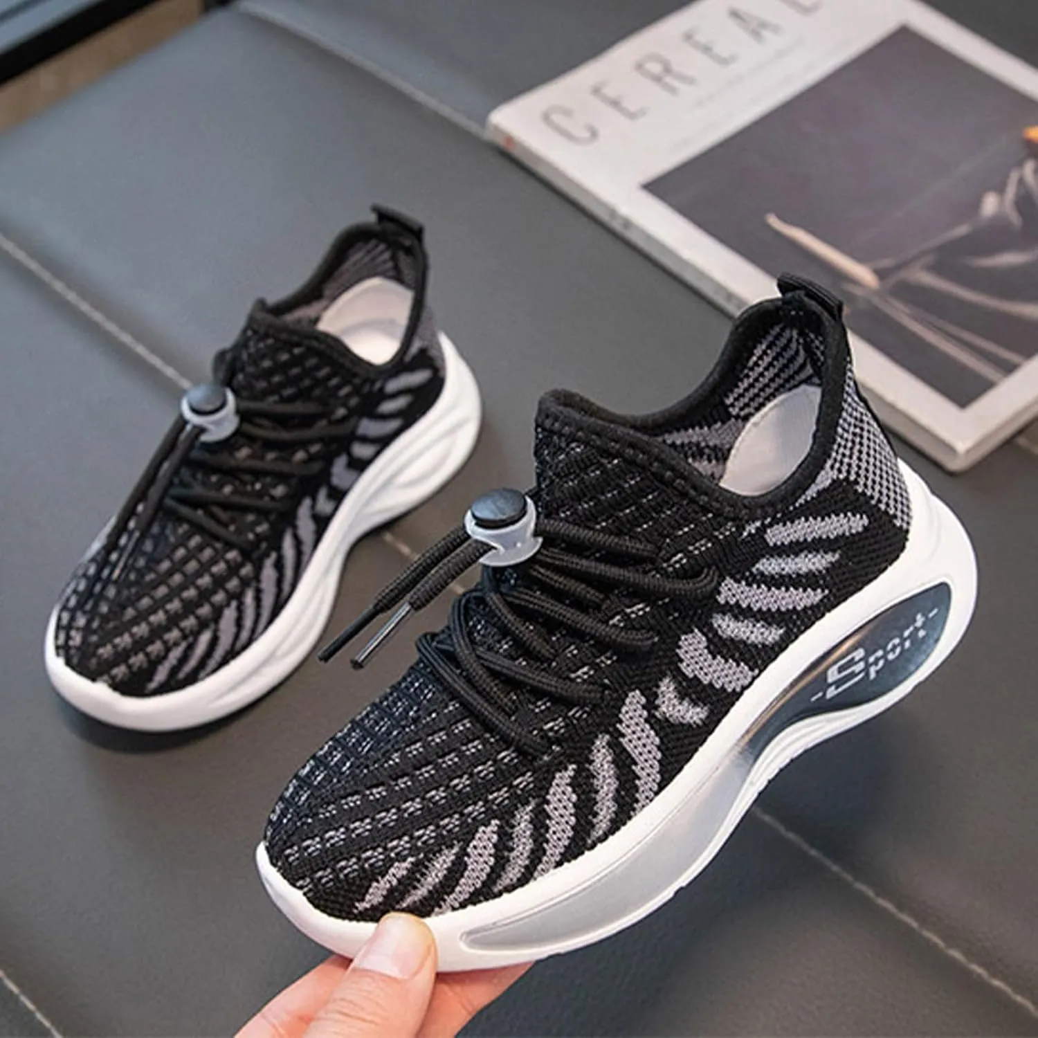 Kids Mesh Lace Sneakers Outdoor Running Athletic Non Slip Sport Shoes Youth Childrens Breathable Comfy Soft Casual Shoes