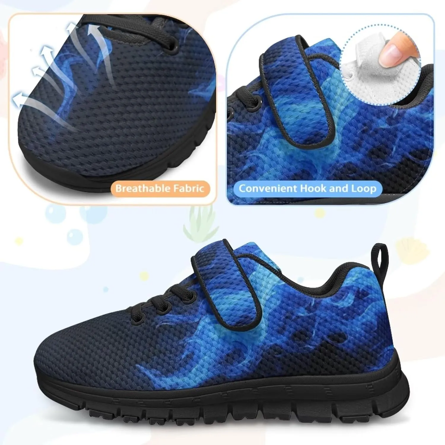 Kids Shoes for Boys Breathable Lightweight Slip on Low Top Sneakers Breathable Mesh Athletic Casual Shoes