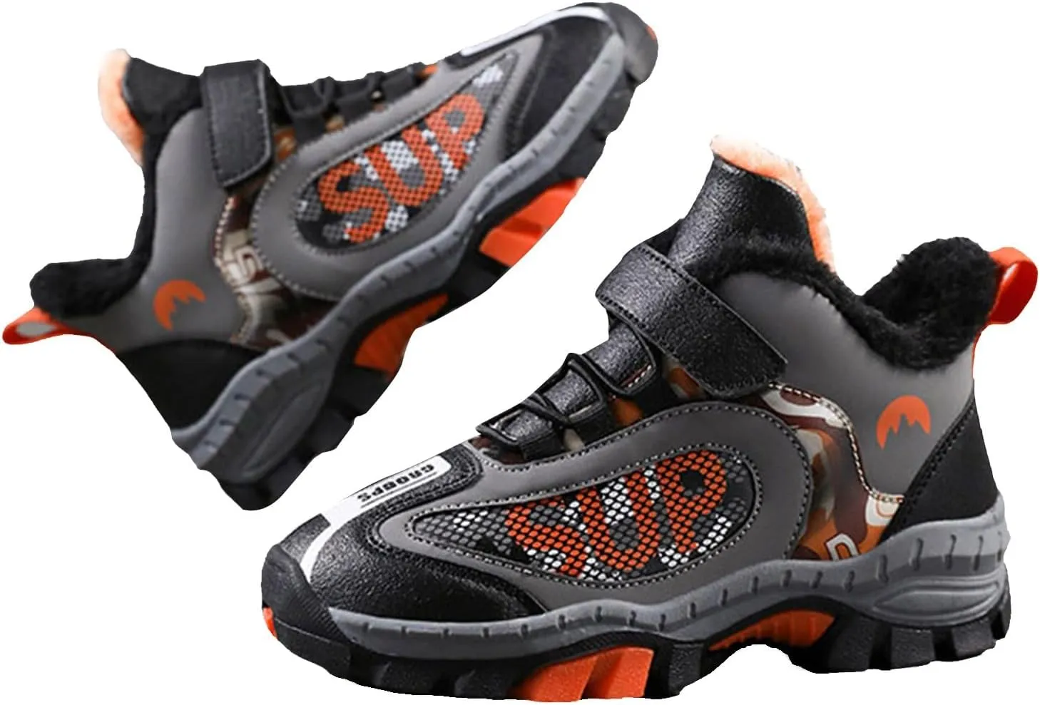 Kids Warm Fr Lined Ankle Snow Boots for Girls Boys Comfy Winter Shoes Lightweight Running Athletic Shoes School