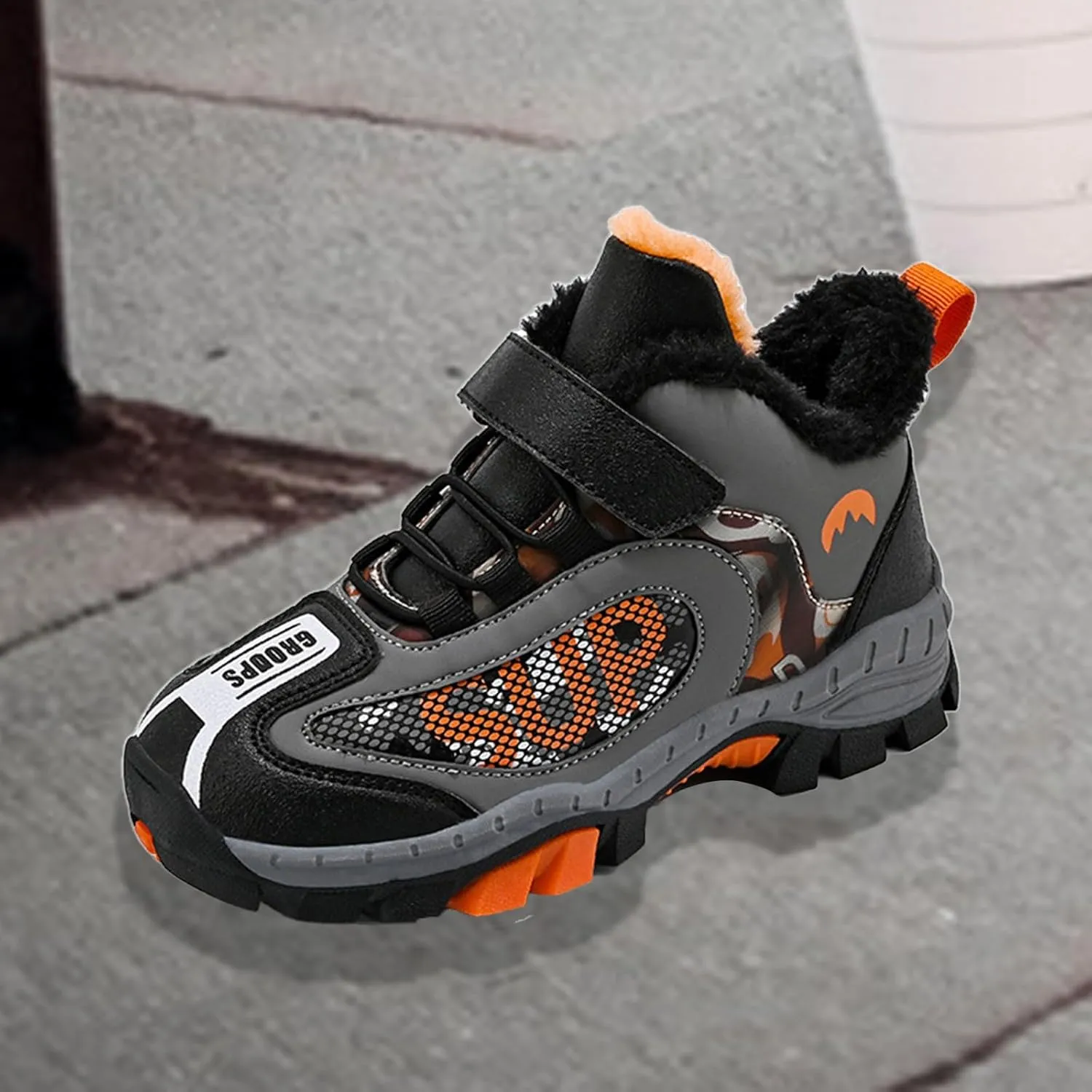 Kids Warm Fr Lined Ankle Snow Boots for Girls Boys Comfy Winter Shoes Lightweight Running Athletic Shoes School
