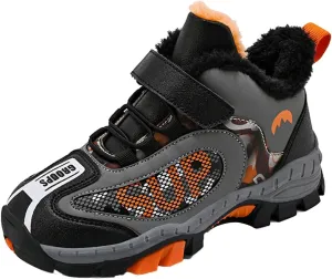 Kids Warm Fr Lined Ankle Snow Boots for Girls Boys Comfy Winter Shoes Lightweight Running Athletic Shoes School