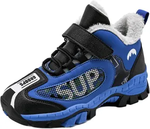 Kids Warm Fr Lined Ankle Snow Boots for Girls Boys Comfy Winter Shoes Lightweight Running Athletic Sneakers