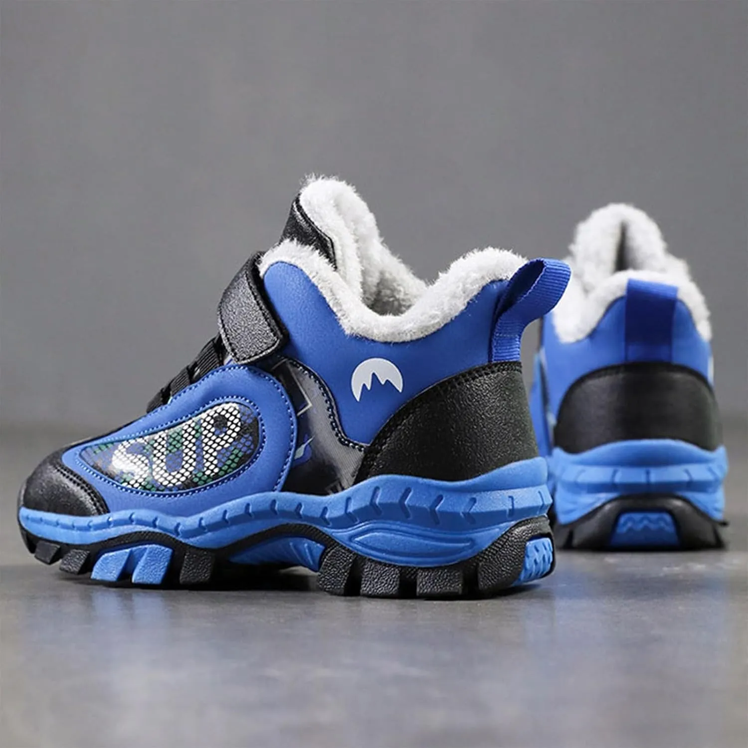 Kids Warm Fr Lined Ankle Snow Boots for Girls Boys Comfy Winter Shoes Lightweight Running Athletic Sneakers