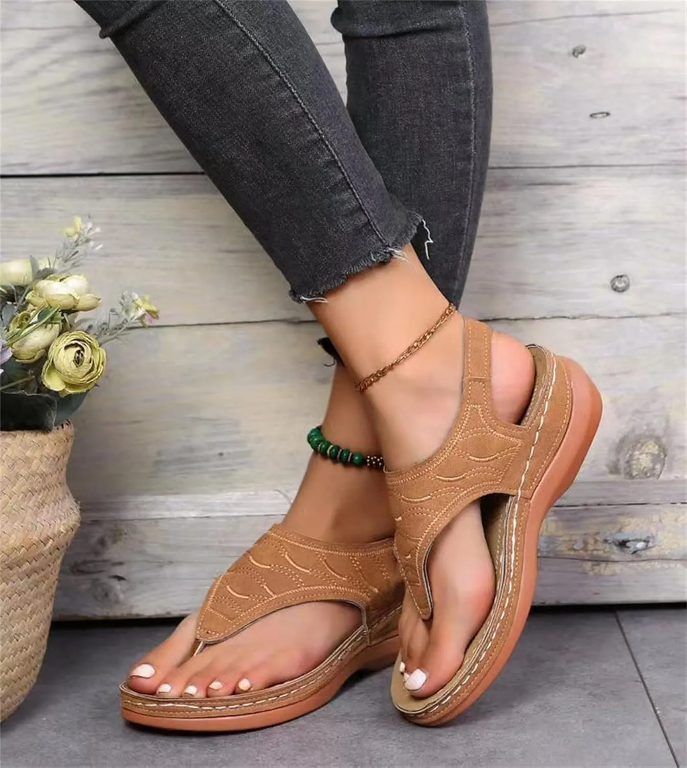 Ladmiple Orthopedic Sandals For Women Fashion Orthotic Slides Athletic Slip On Slippers With Comfortable Arch Support