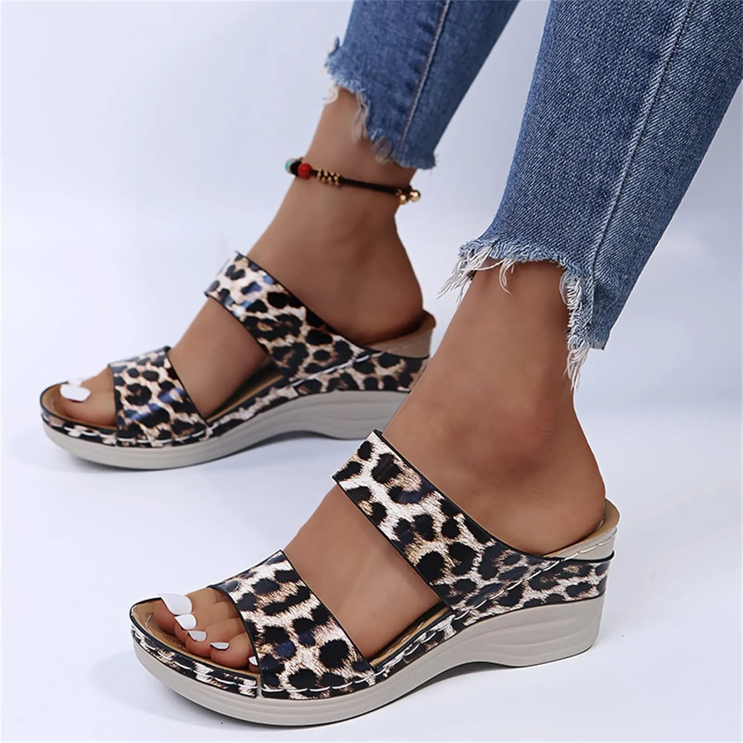 Ladmiple Sandals Women Comfortable Cute Wedge Orthopedic Flip Flops Dressy Casual Summer Orthotic Walking With Arch Support