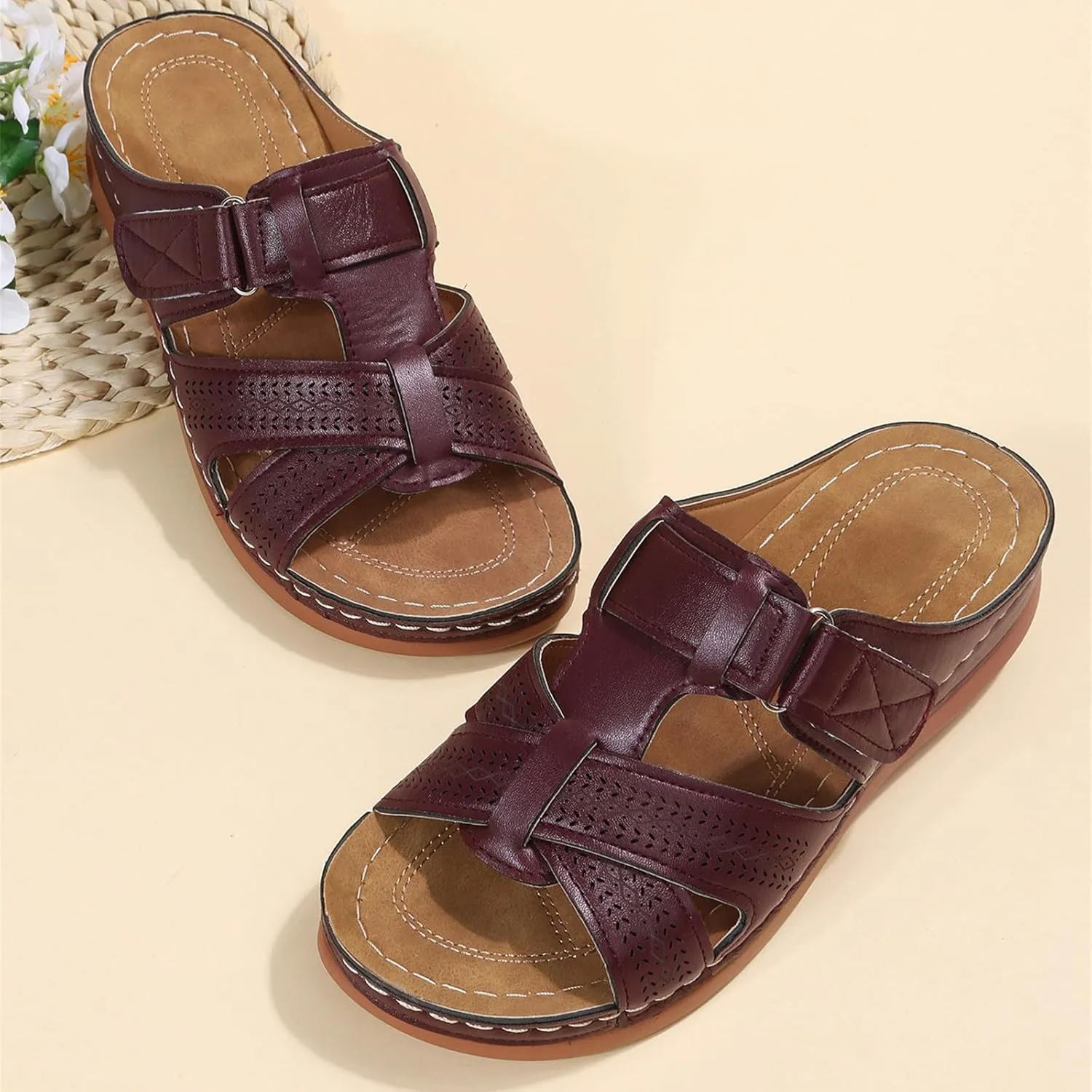 Ladmiple Womens Sandals With Arch Support Dressy Orthopedic Slides Slippers Summer Orthotic Flip Flops for Plantar Fasciitis