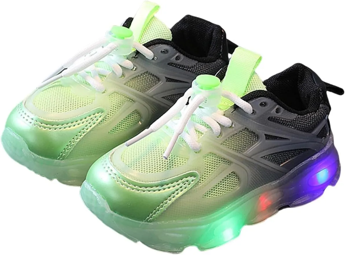 Little Boys Girls Light Up Shoes Breathable Lightweight Comfy Soft Running Tennis Kid Running Shoes Girls Size 13