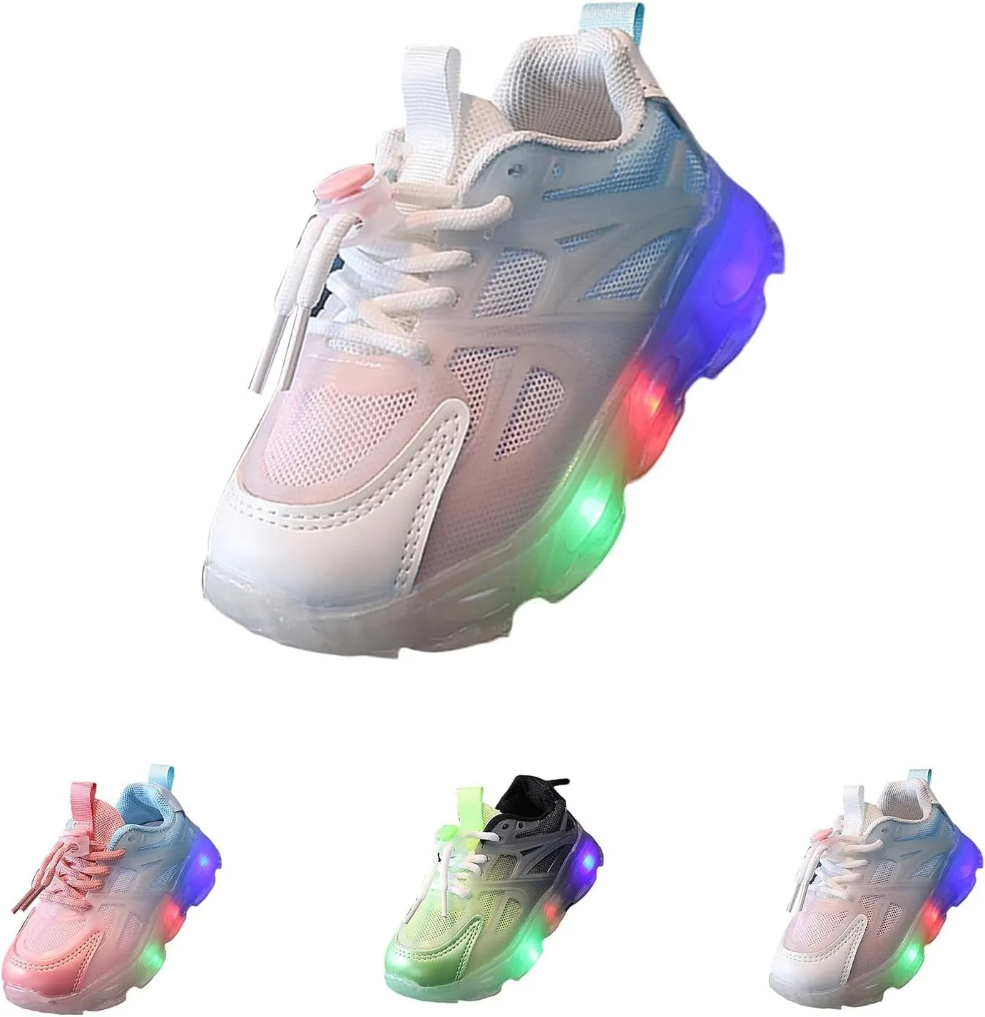 Little Boys Girls Light Up Shoes Breathable Lightweight Comfy Soft Running Tennis Kid Running Shoes Girls Size 13
