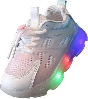 Little Boys Girls Light Up Shoes Breathable Lightweight Comfy Soft Running Tennis Kid Running Shoes Girls Size 13