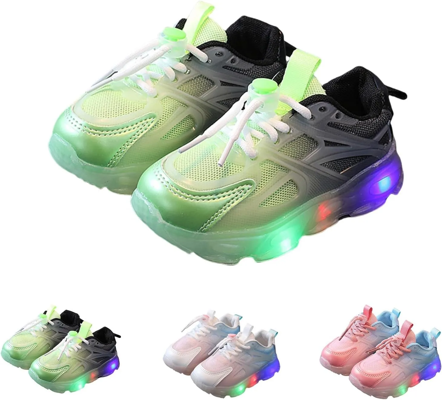 Little Boys Girls Light Up Shoes Breathable Lightweight Comfy Soft Running Tennis Kid Running Shoes Girls Size 13