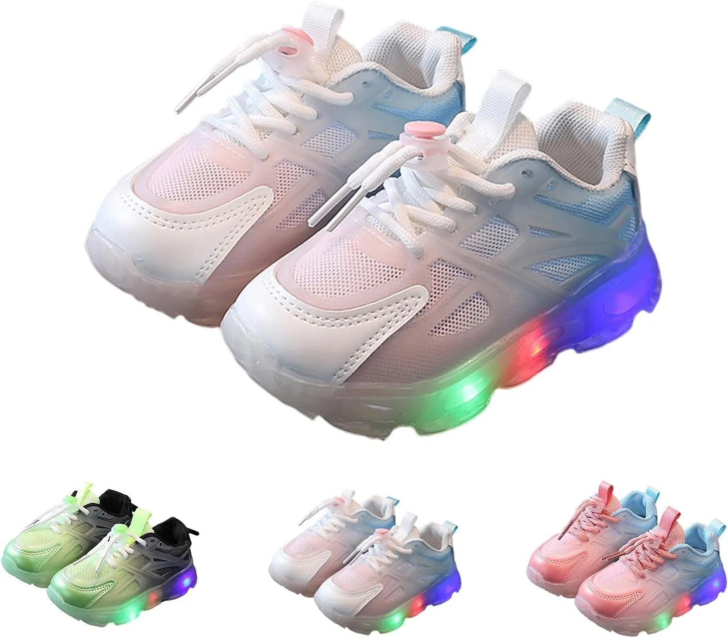 Little Boys Girls Light Up Shoes Breathable Lightweight Comfy Soft Running Tennis Kid Running Shoes Girls Size 13
