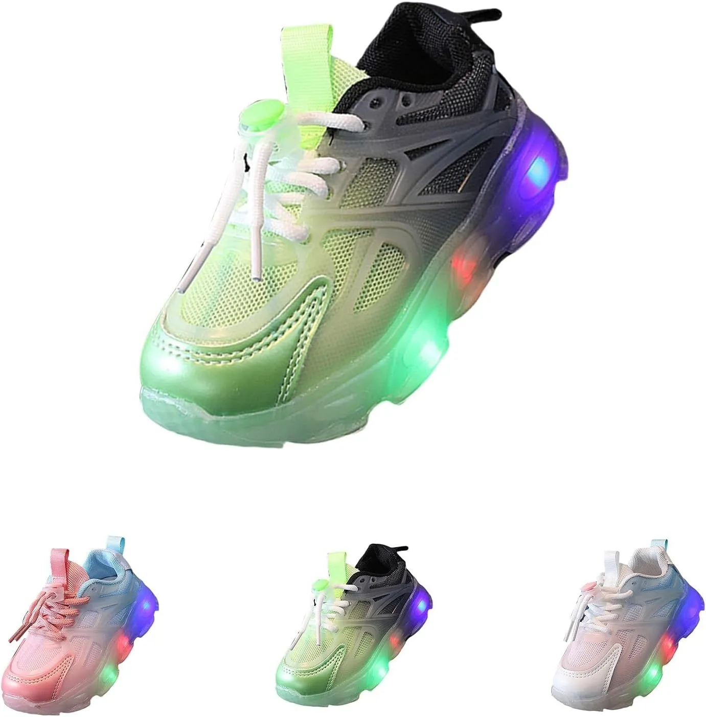 Little Boys Girls Light Up Shoes Breathable Lightweight Comfy Soft Running Tennis Kid Running Shoes Girls Size 13