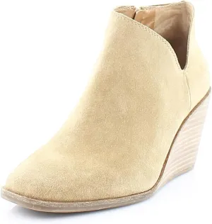 Lucky Brand Melendi Womens Suede Booties Ankle Boots, Distressed Natural, 9