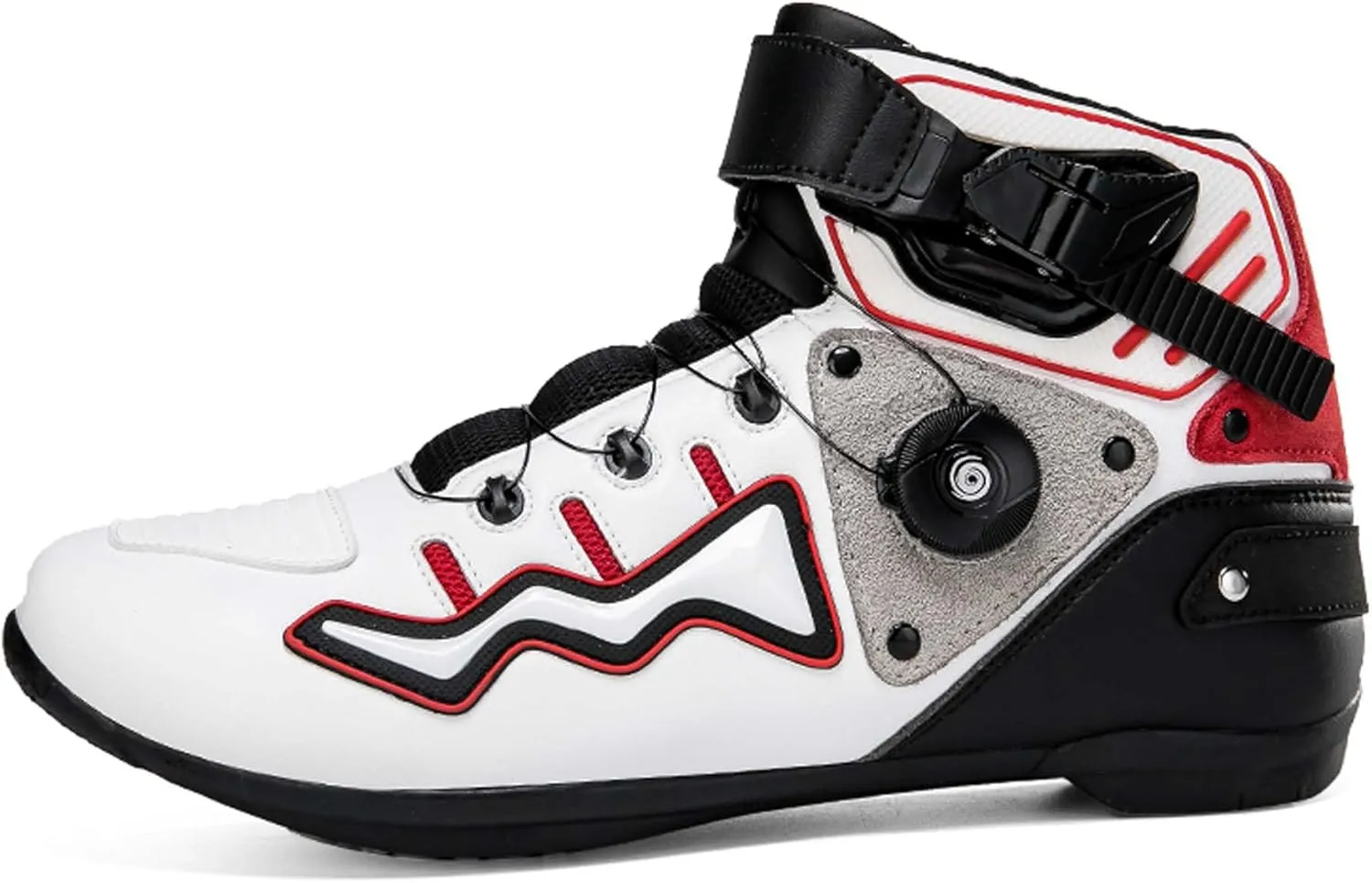 Mens Fashion Motorcycle/Motorbike Boots Crash Protection Stylish short Ankle Racing Adventure Off Road Touring Sports Safety Shoes Reinforced Street Riding Shoes Ankle Support, Anti-Slip Sole