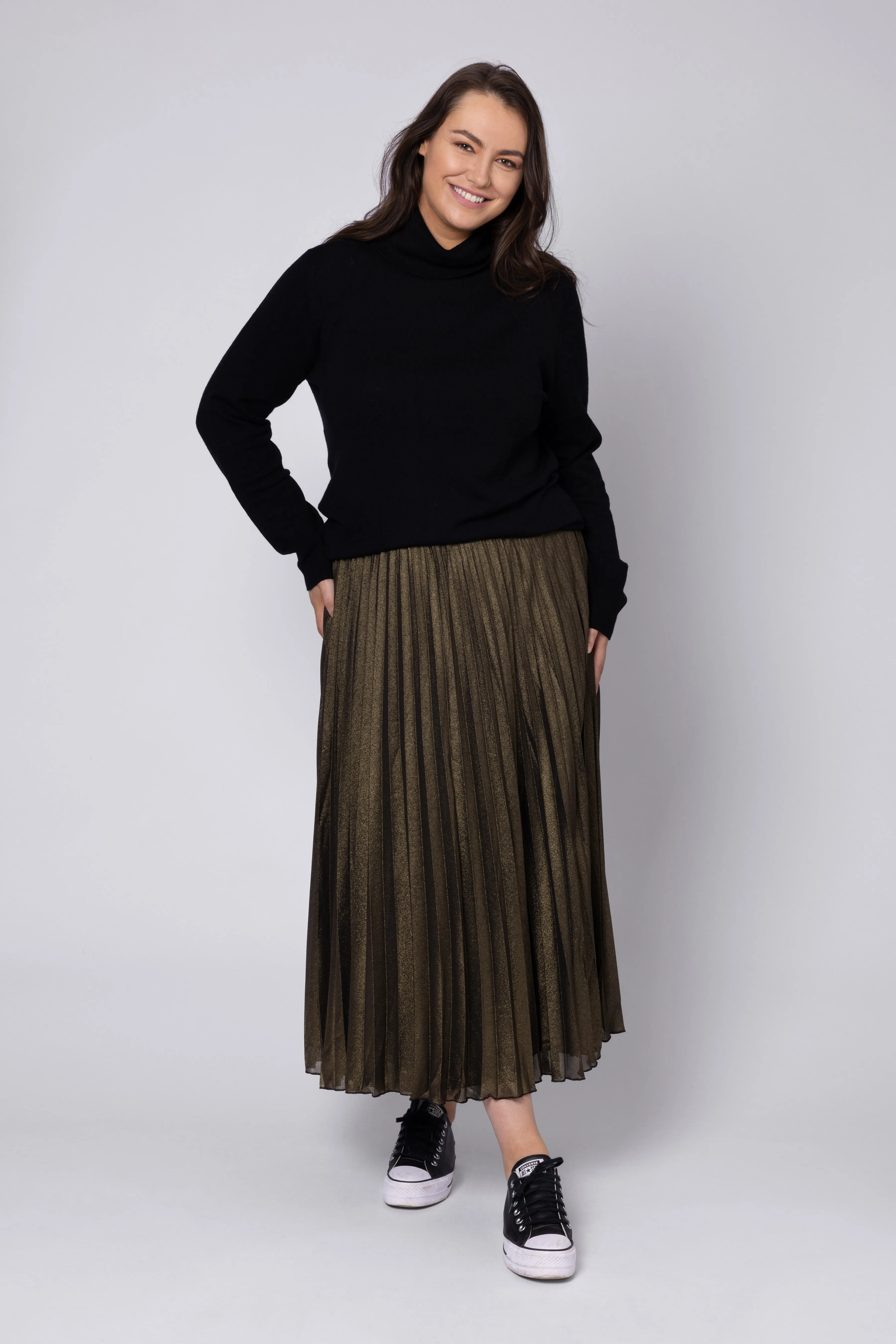 MIA GOLD PLEATED SKIRT