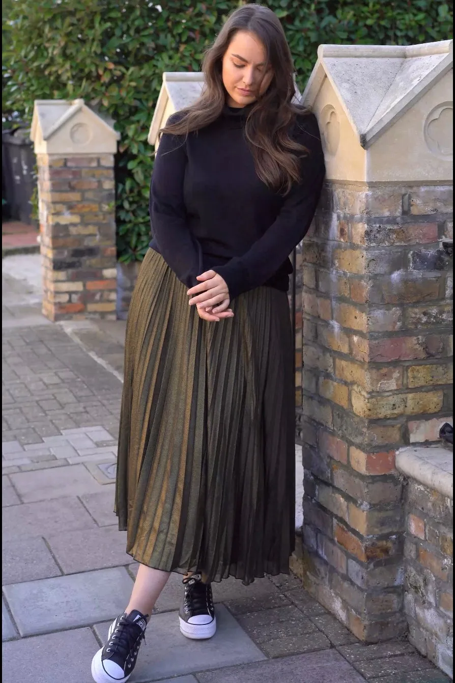 MIA GOLD PLEATED SKIRT