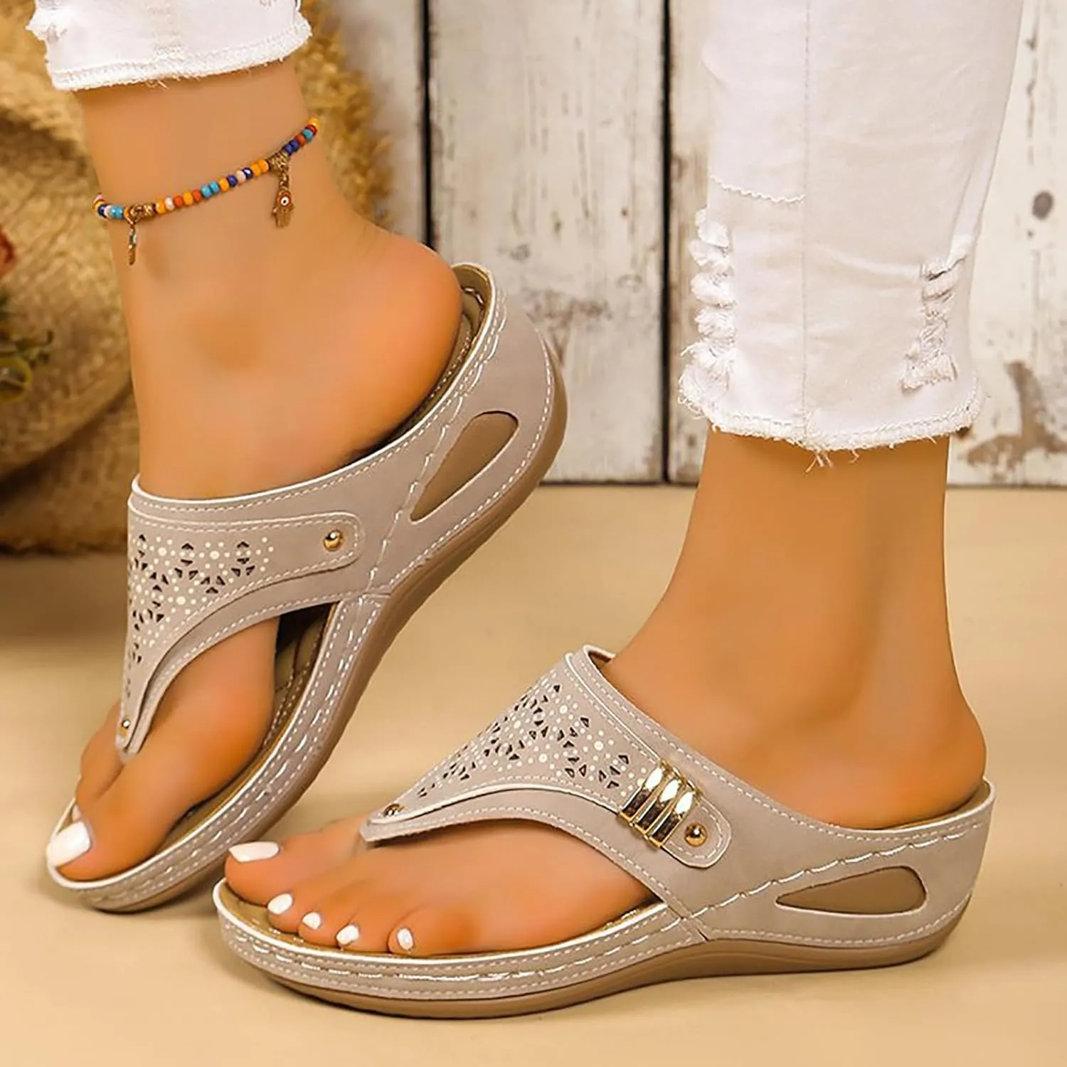 Orthopedic Sandals for Women 2025 Breathable Mesh Hollow Sports Sandals Summer Comfortable Sandals Orthotic Flip-Flop