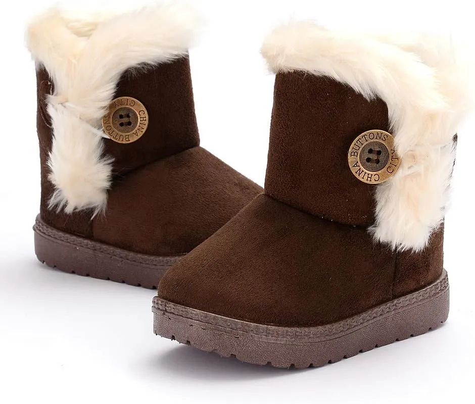QIETION Girls Boys Warm Winter Boots Kids Outdoor Snow Boots((Infant/Toddler/Little Kid)