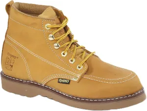 Rhino 62M26 6 inch Moc Toe Leather Work Boot - Tan