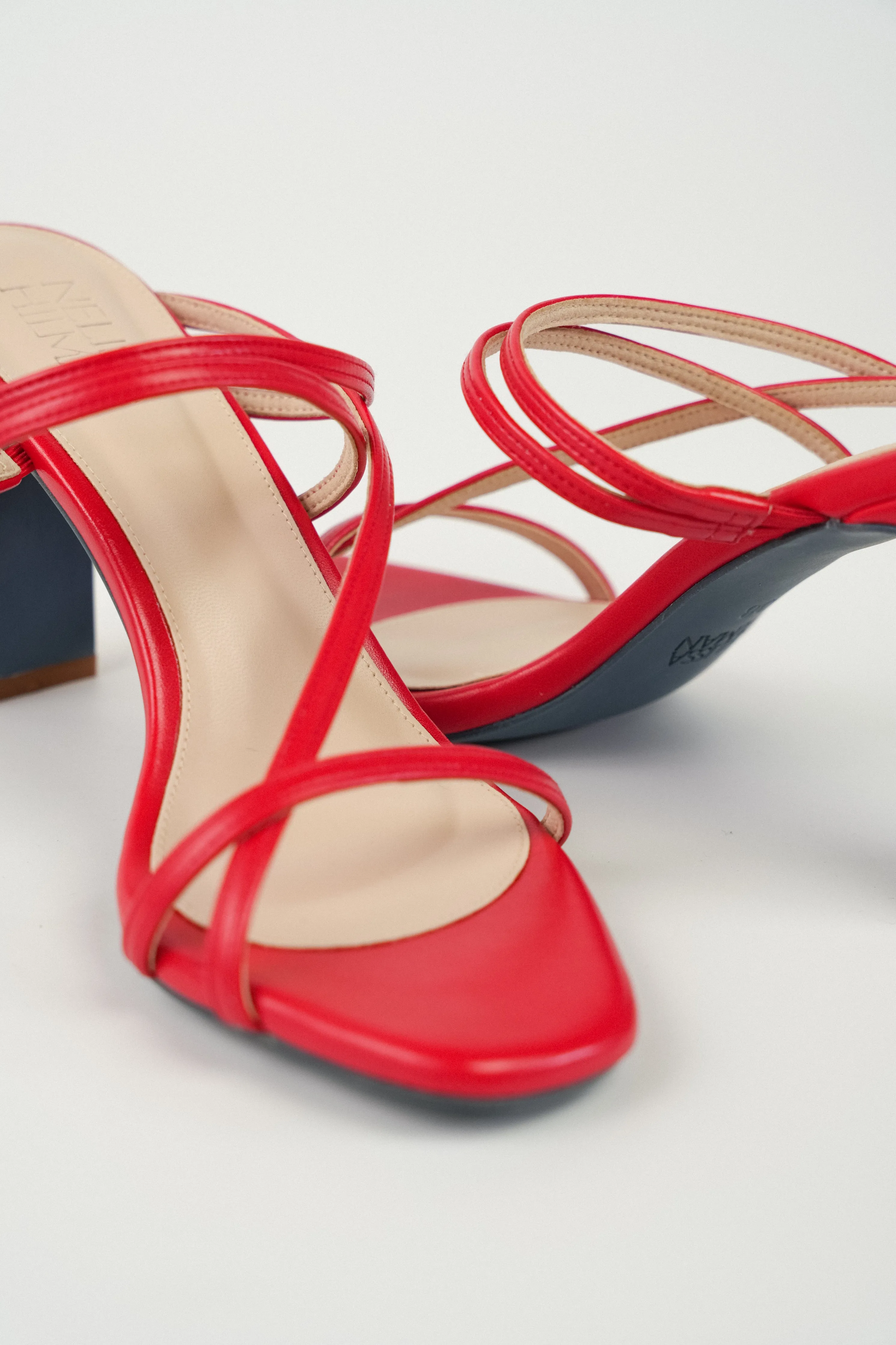 Ruby Strappy Heel Sandals (Red)