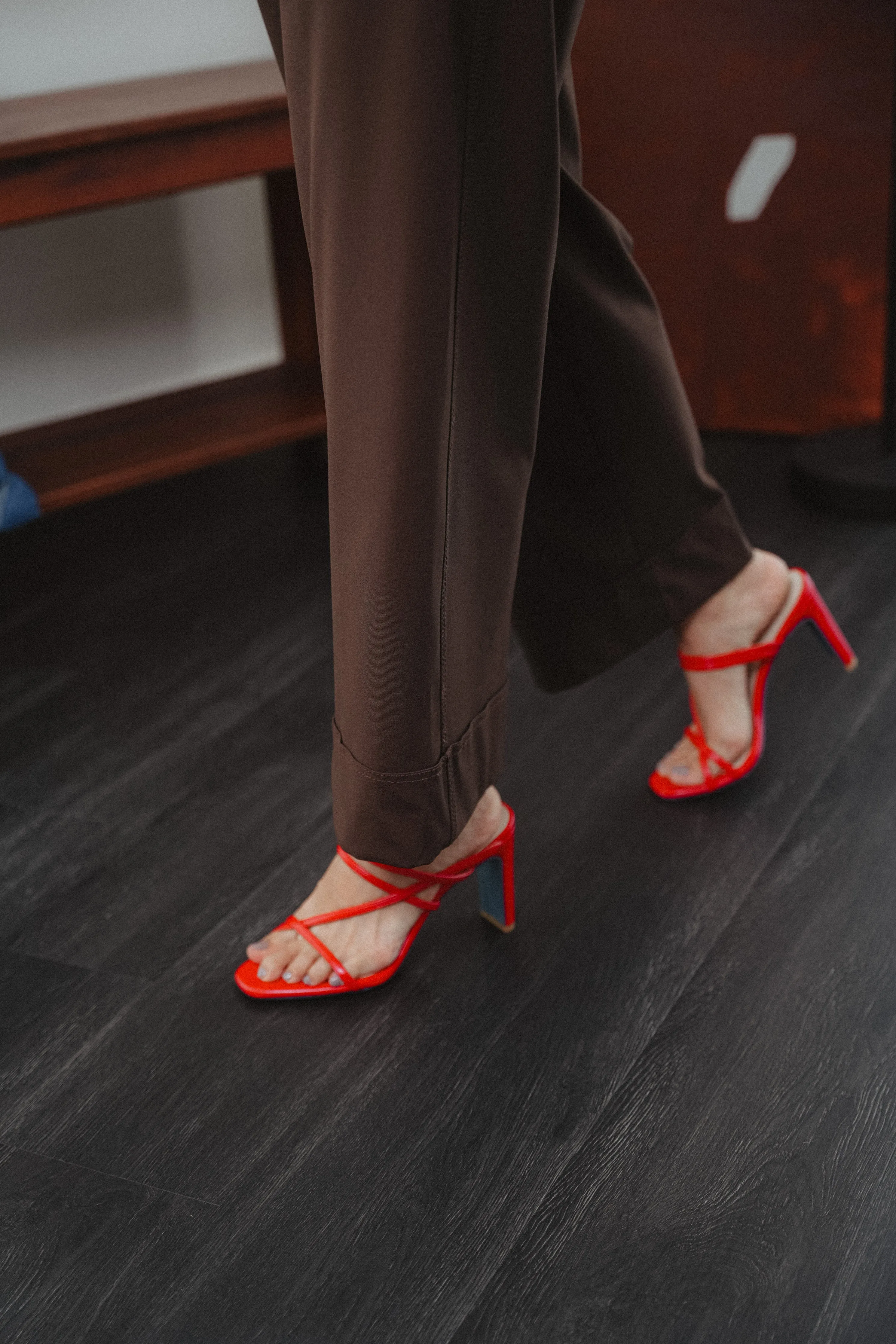 Ruby Strappy Heel Sandals (Red)
