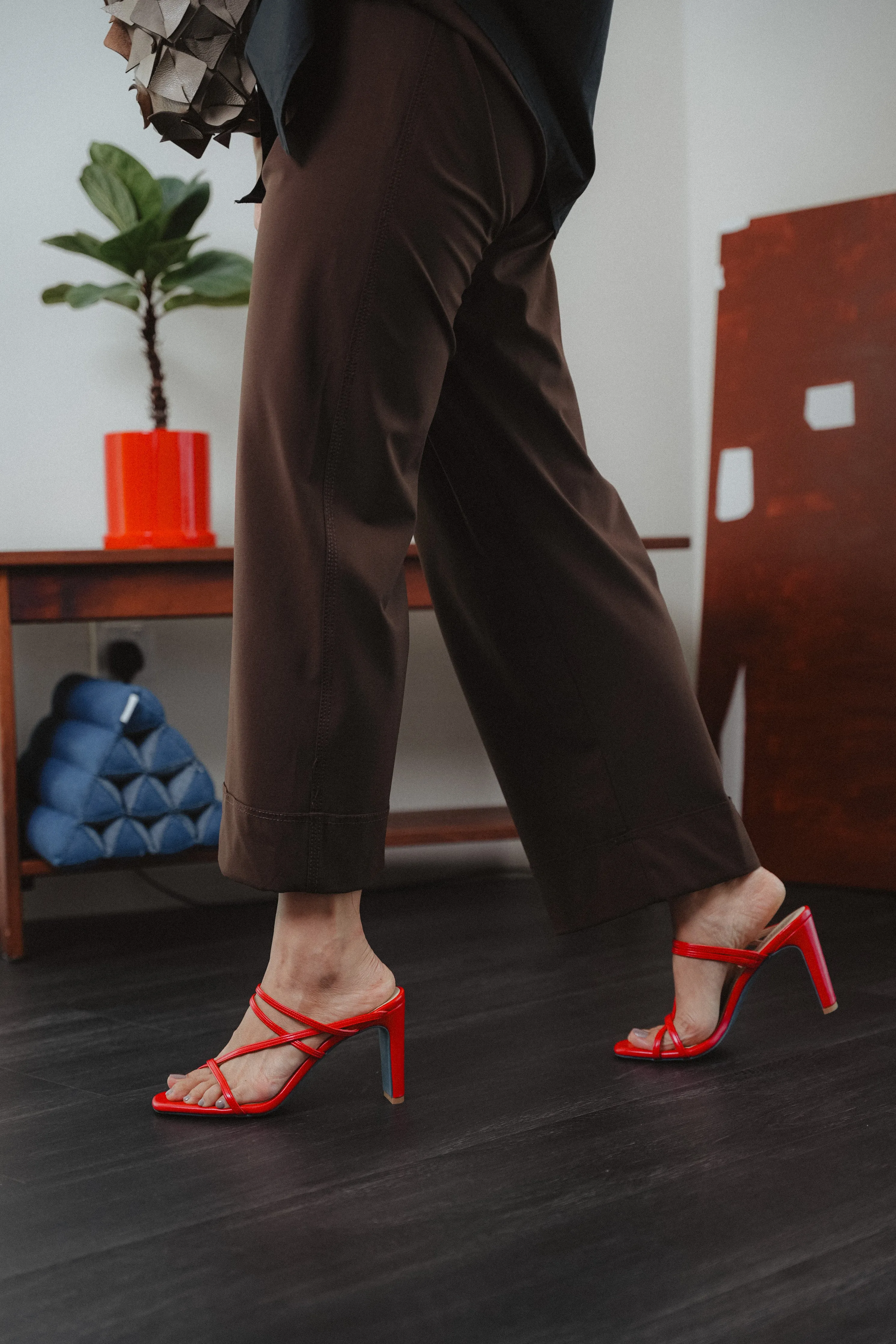 Ruby Strappy Heel Sandals (Red)