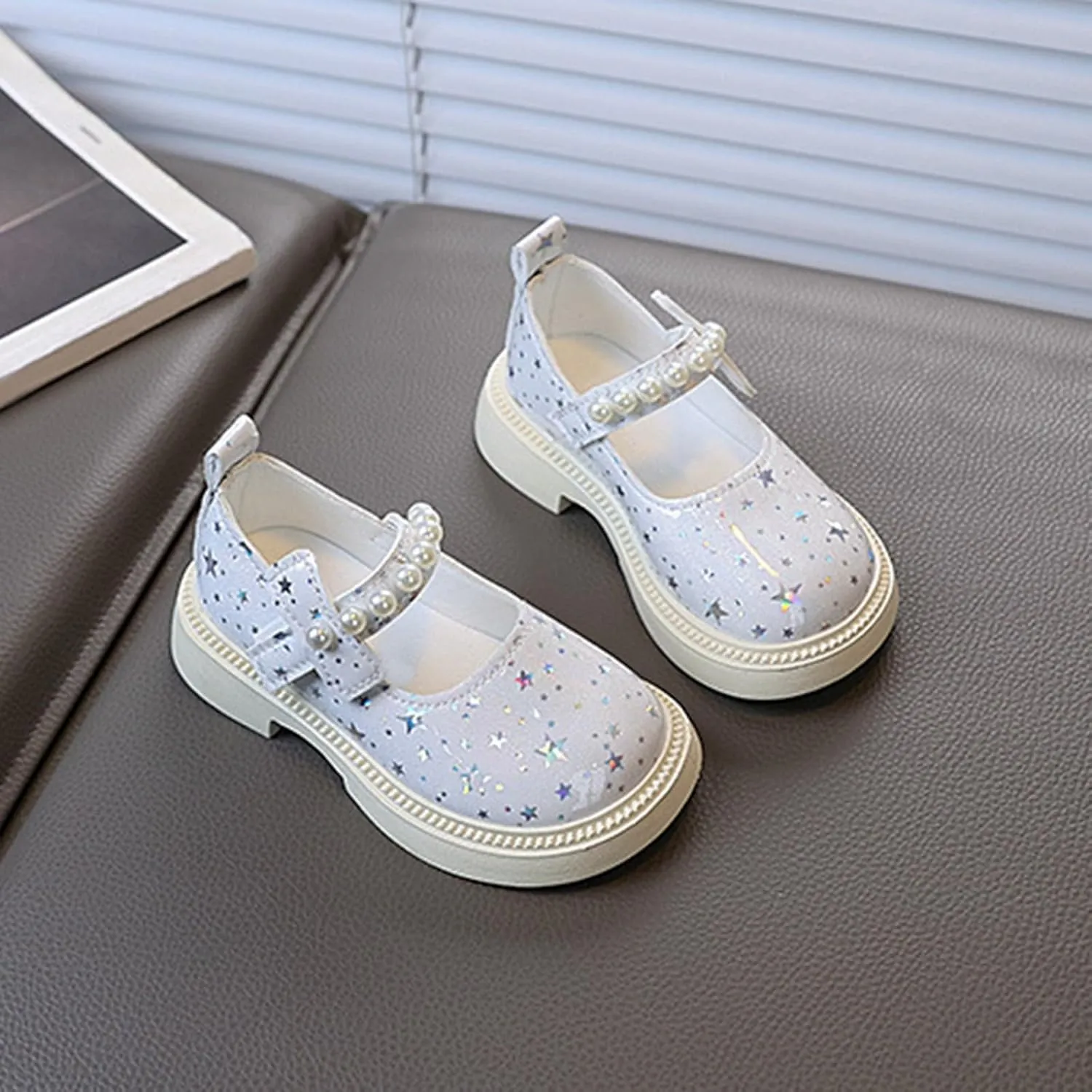 Sequins Rubber Sole Sandals For Girls Kids ow Heel Bow Crb Dress Shoes Toddler Summer Casual Glitter Trendy Shoes