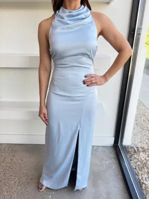 Sky Blue Daley Halter Neck Gown