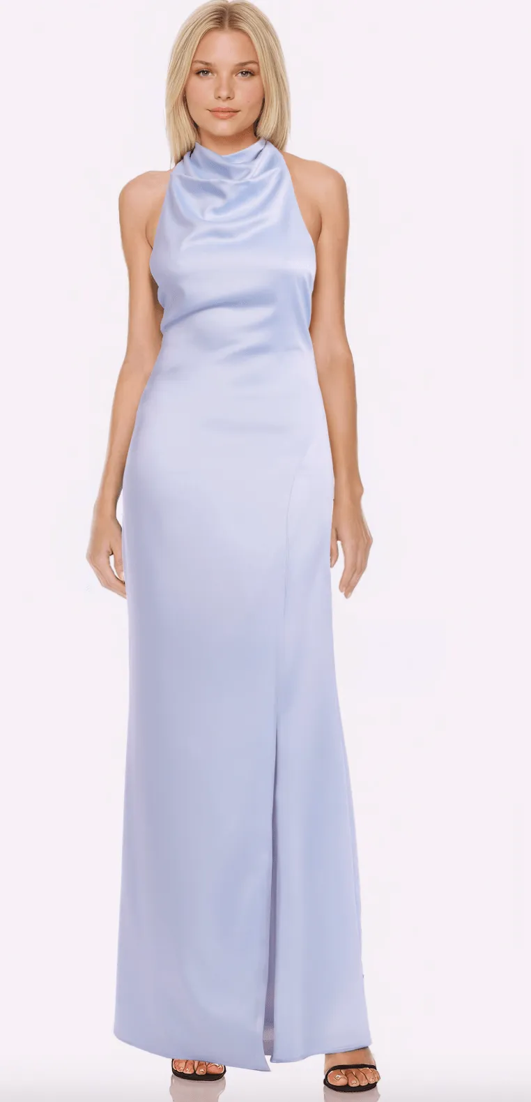 Sky Blue Daley Halter Neck Gown
