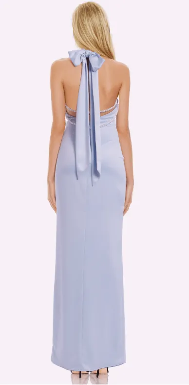 Sky Blue Daley Halter Neck Gown