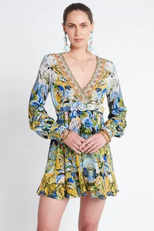 SUMMER BLUES SHORT DRESS W SLEEVES