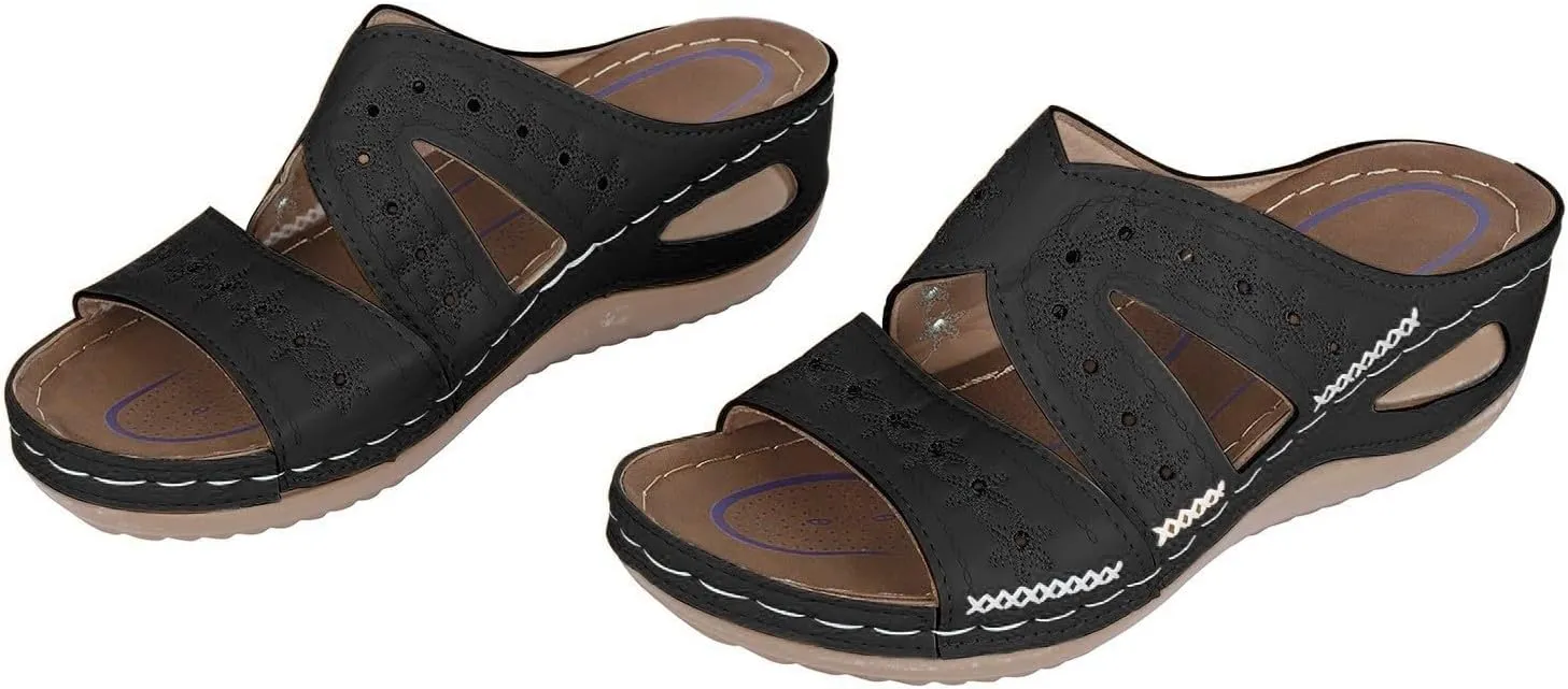 Summer sandals for womens 2025 Trendy Casual beach vacation shoes Comfortable Arsh Support dress slippers for women