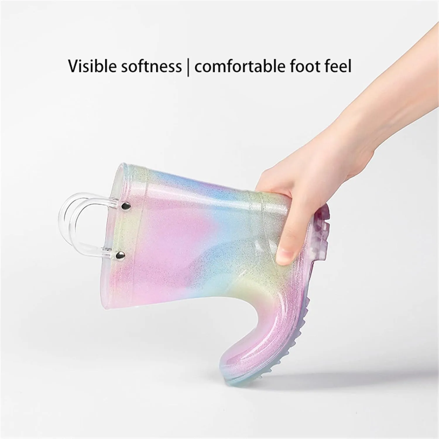 Toddler Boy Light Up Shoes Toddler Kids Glitter Light Up Rain Boots For Girls Rain Shoes Rainbow Boots With Easy On