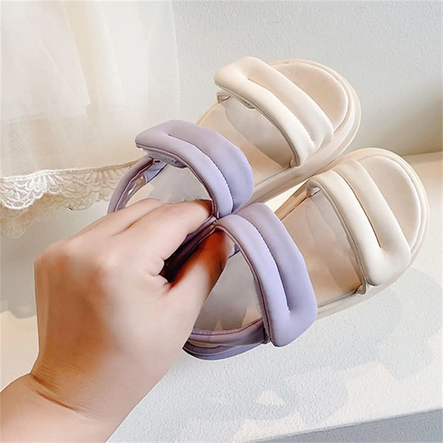 Toddler Girls Eva Sandals Summer Outdoor Open Toe Soft Rubber Sole Beach Water Shoes Daily Casual Comfy Slipper