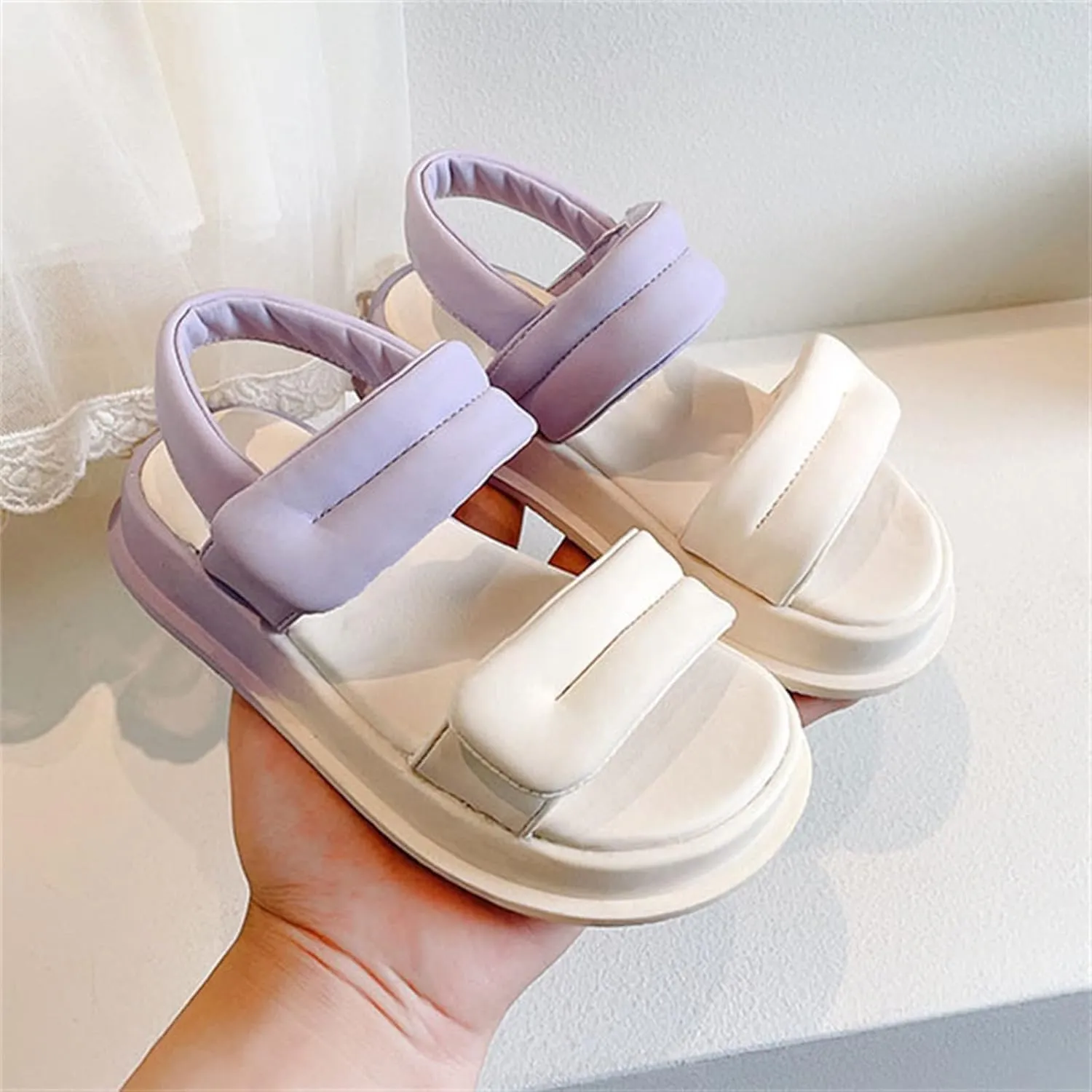 Toddler Girls Eva Sandals Summer Outdoor Open Toe Soft Rubber Sole Beach Water Shoes Daily Casual Comfy Slipper