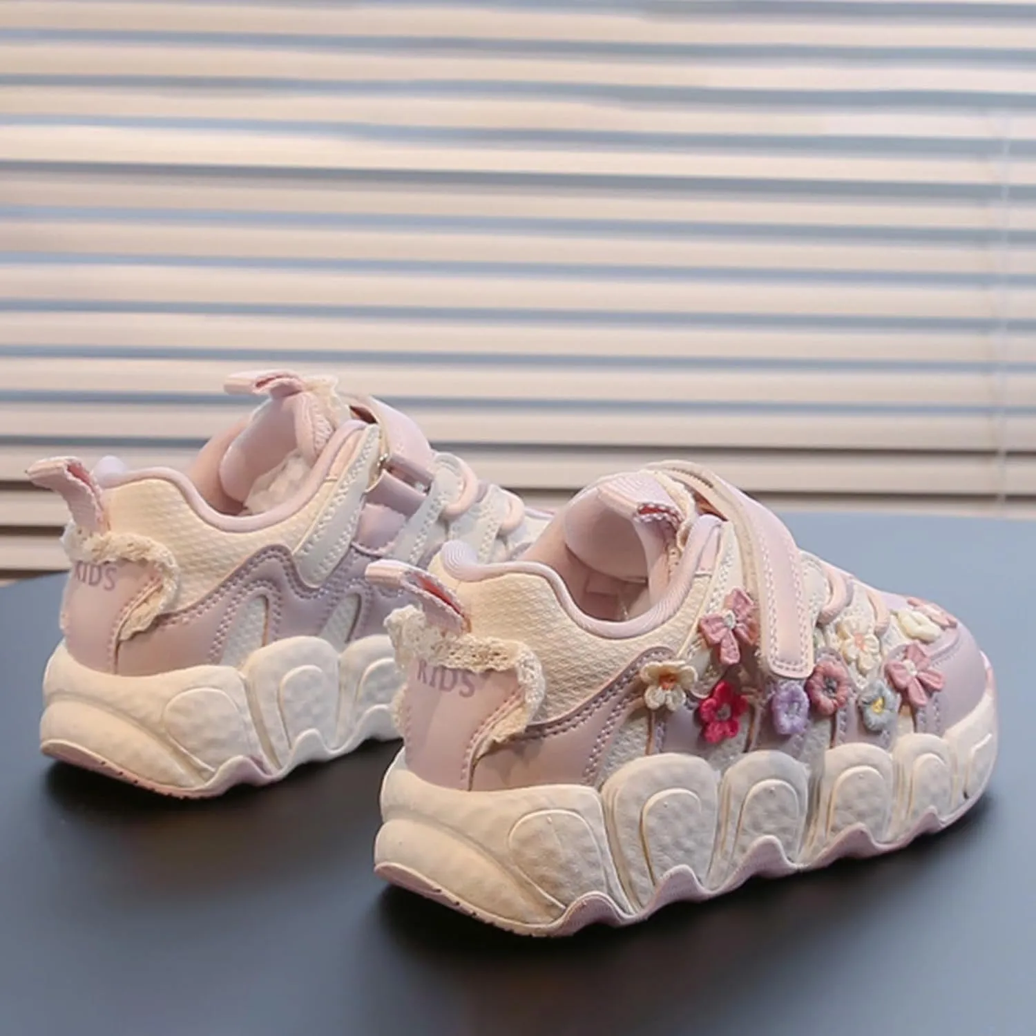 Toddler Kids Flower Running Sneakers Thick Soft Sole Non-Slip Lightweight Breathable Comfy Casual Size 5 Girls Shoes