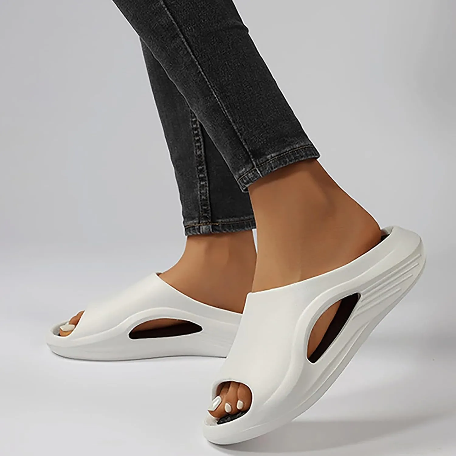 Wedge Sandals for Women Comfortable Wide Width Open Toe Platform Slippers with Arch Support Vacation Beach Shoes