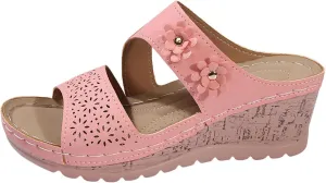 Wedge Sandals for Women Dressy Arch Support Comfortable Walking Shoes Low Heel Summer Casual Slip On Platform Sandals