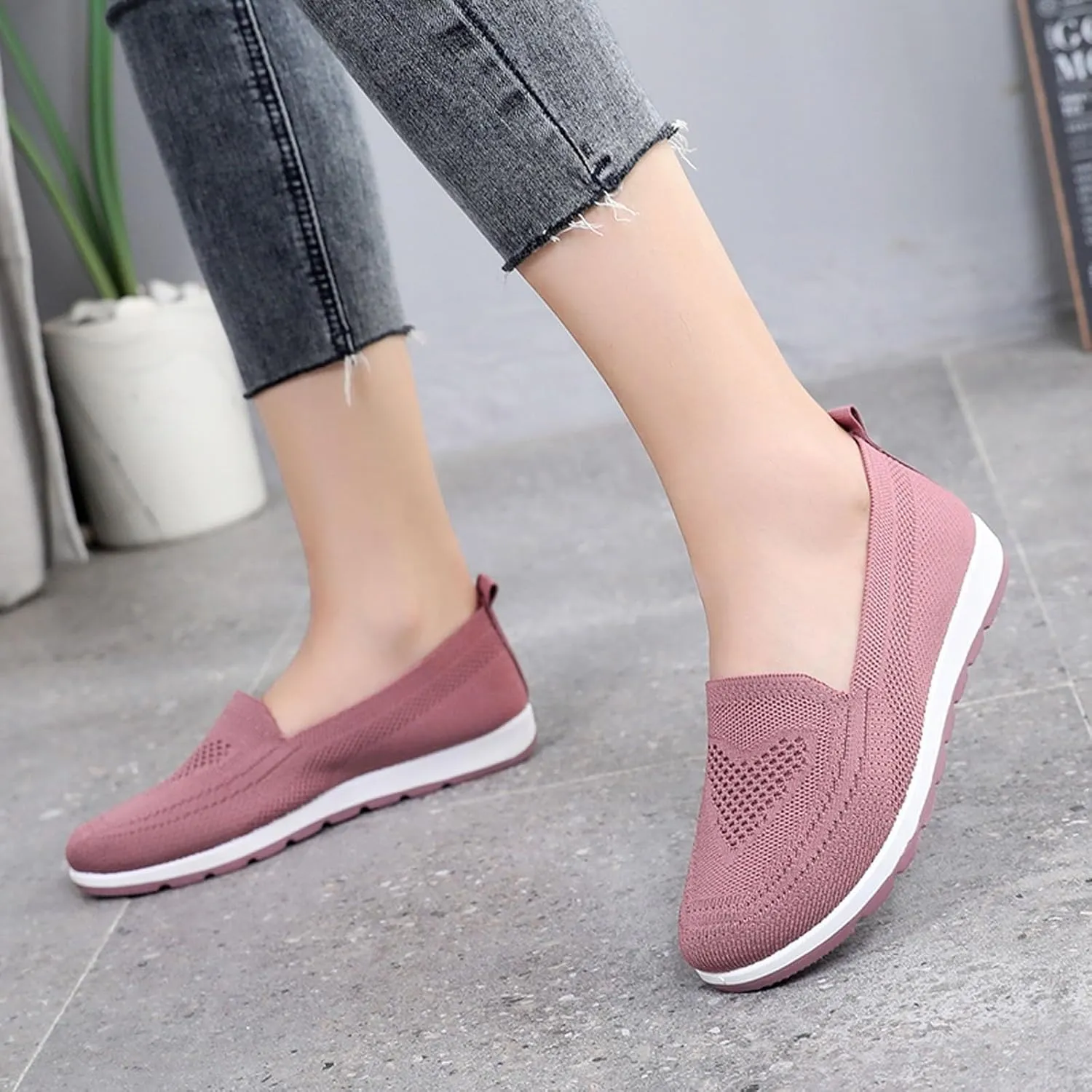 Wedge Sneakers for Women Trendy Mesh Walking Sneakers Breathable Tennis Shoes Casual Running Sandals Slip On Loafers
