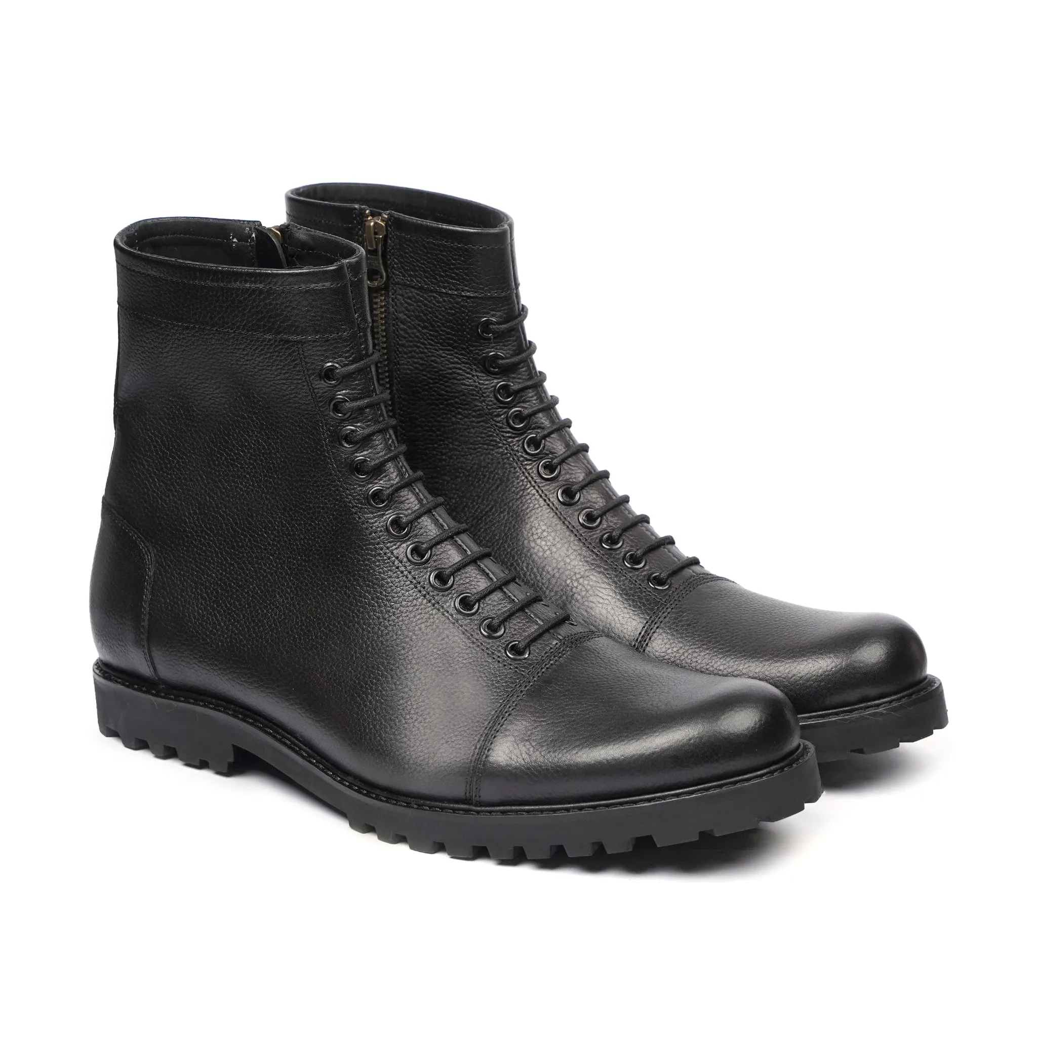 Winston - Men's Black Pebble Grain Leather Boot